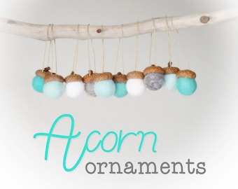 Acorn Christmas Ornaments : Felted Wool Acorn Ornaments