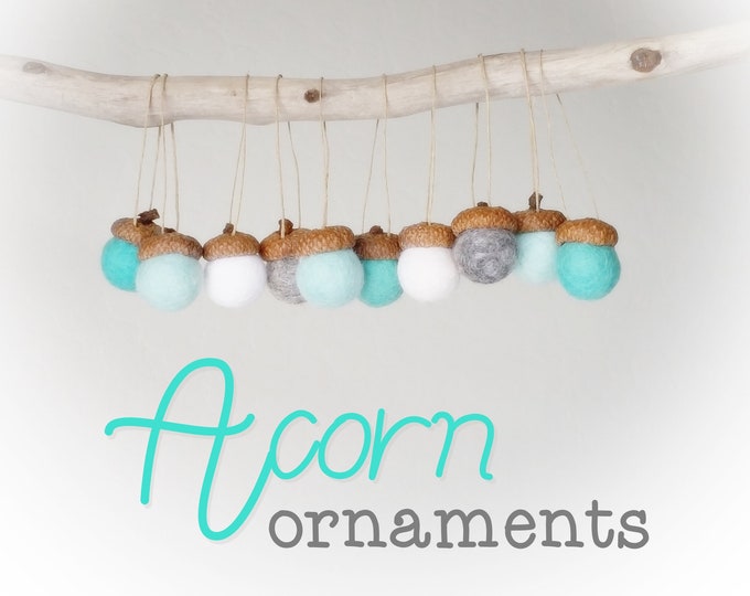 Acorn Christmas Ornaments : Felted Wool Acorn Ornaments