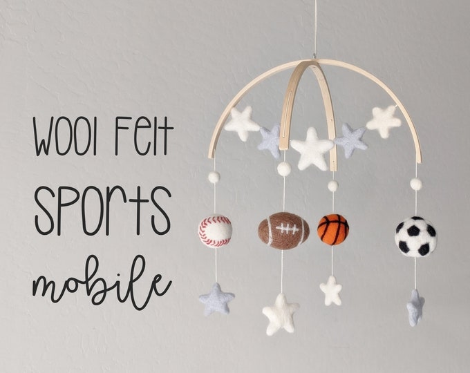Sports Baby Mobile : Wool Felt Sports Mobile