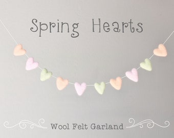 Wool Felt Heart Garland : Mother's Day Garland