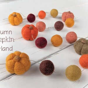 Fall Pumpkin Garland : Felt Garland for Autumn