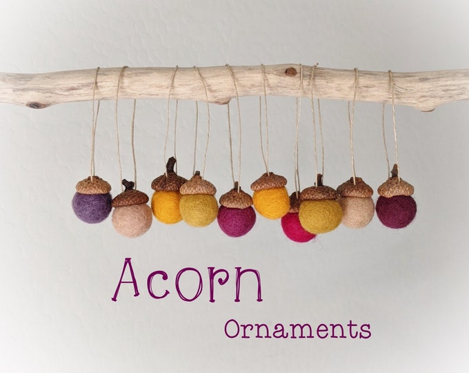 Acorn Ornaments : Felted Wool Acorn Ornaments