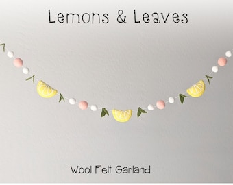 Spring Garland : Felt Lemon Garland for Spring