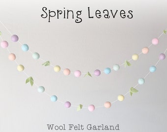 Spring Garland : Felt Ball Garland for Spring
