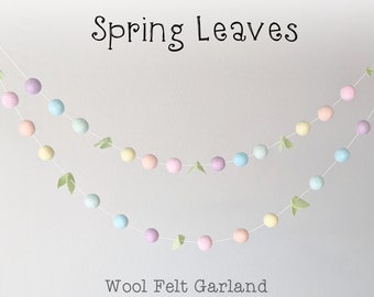 Spring Garland : Felt Ball Garland for Spring