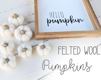 Individual Felted Pumpkins : Felted Wool pumpkins