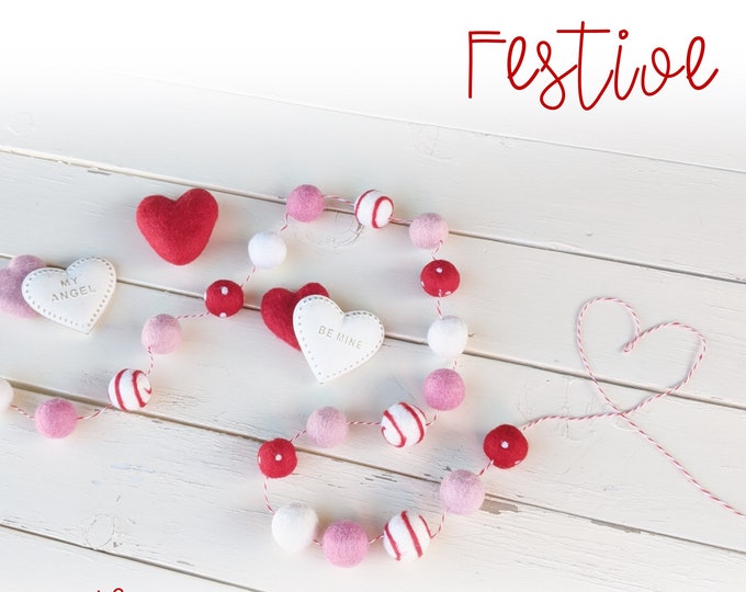 Valentines Felt Garland : Felt Garland for Valentine's Day