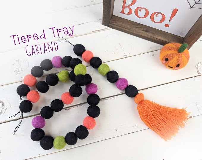 Tiered Tray Garland : Wool Felt Garland for Halloween