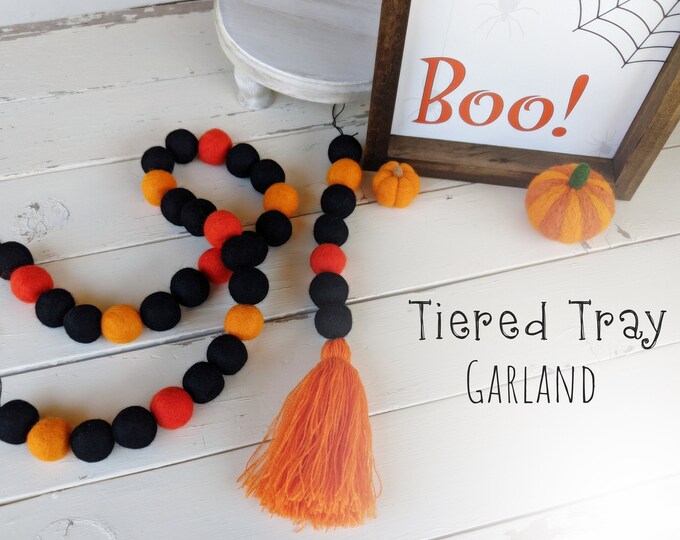 Tiered Tray Garland : Wool Felt Garland for Halloween