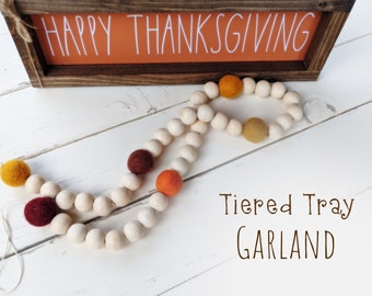 Tiered Tray Garland : Wool Felt Garland for Fall