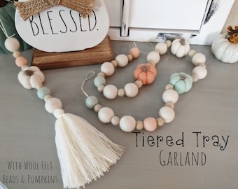 Tiered Tray Garland : Wool Felt Garland for Fall