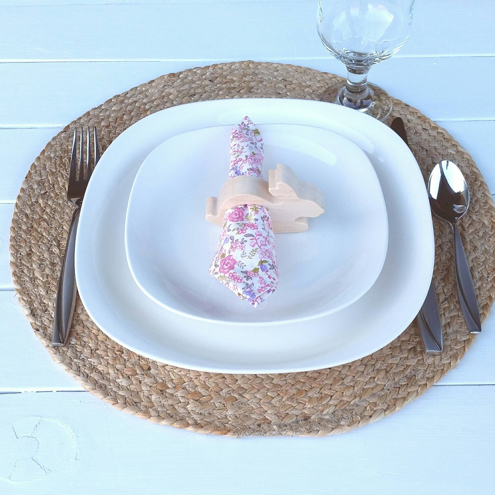 Easter Napkin Ring Wood Bunny Ring for Napkins