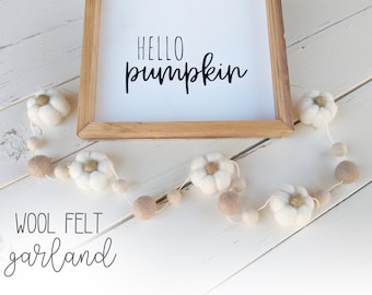 Fall Pumpkin Garland : Fall Farmhouse Garland