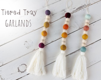 Tiered Tray Garland : Wool Felt Garland for Fall