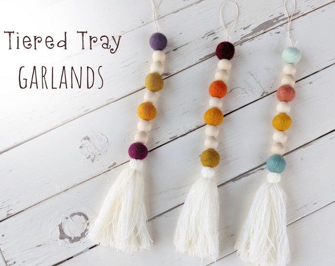 Tiered Tray Garland : Wool Felt Garland for Fall