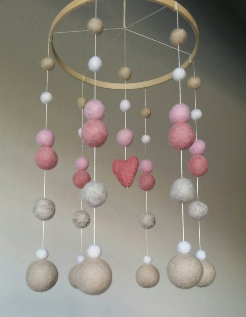 Modern Lullaby pink heart baby mobile Baby Mobile