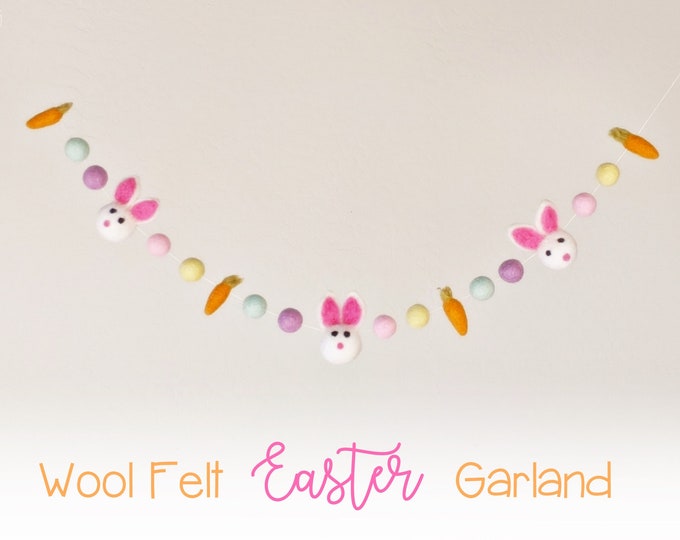 Felt Bunny Garland : Felt Garland with Bunnies and Carrots
