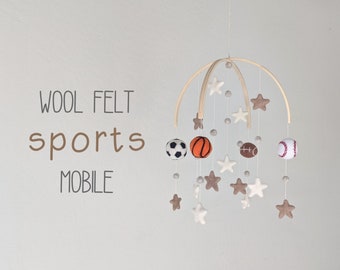 Deluxe Sports Baby Mobile : Wool Felt Sports Mobile