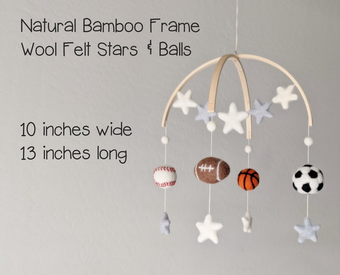 Sports Baby Mobile Wool Felt Sports Mobile Etsy