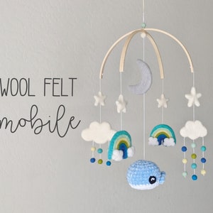 Rainbow Baby Mobile : Nautical Baby Mobile with blue whale