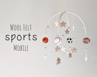 Deluxe Sports Baby Mobile : Wool Felt Sports Mobile