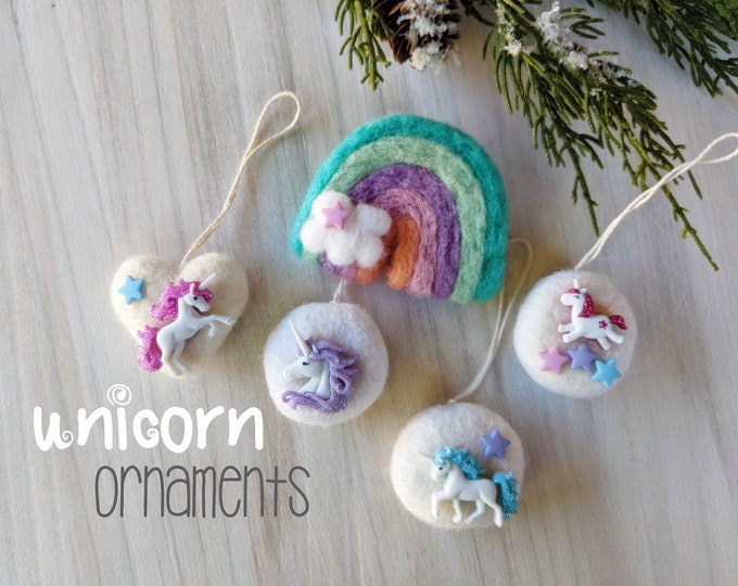 Whimsical Christmas Ornament: Unicorn Ornaments