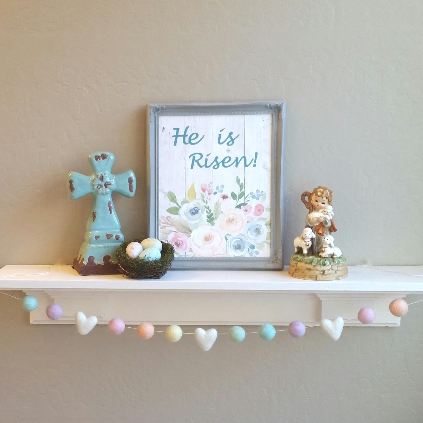 Pom Pom Easter Garland : Pastel Felt Ball Garland