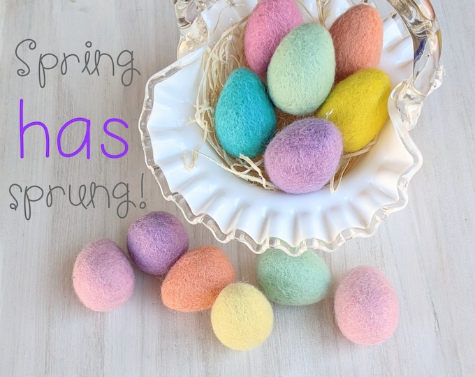 Wool Felt Eggs : Felted Easter Eggs