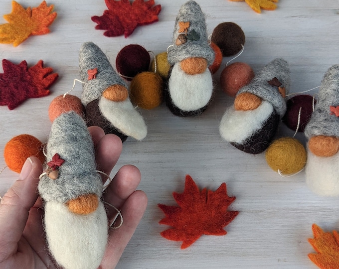 Fall Gnome Garland : Felt Garland for Autumn