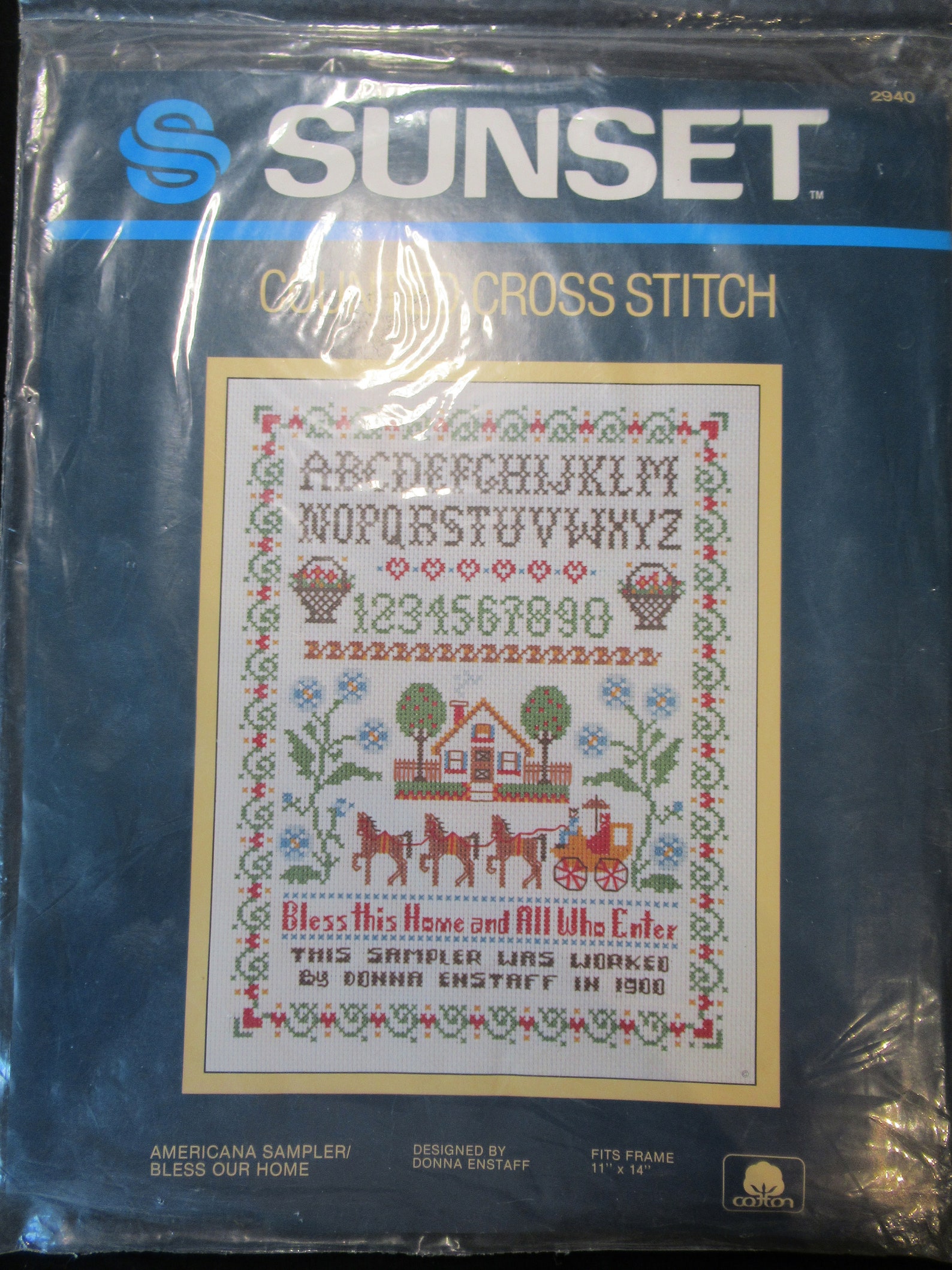 Sunset Counted Cross Stitch Kit /American Sampler/Bless Our Etsy