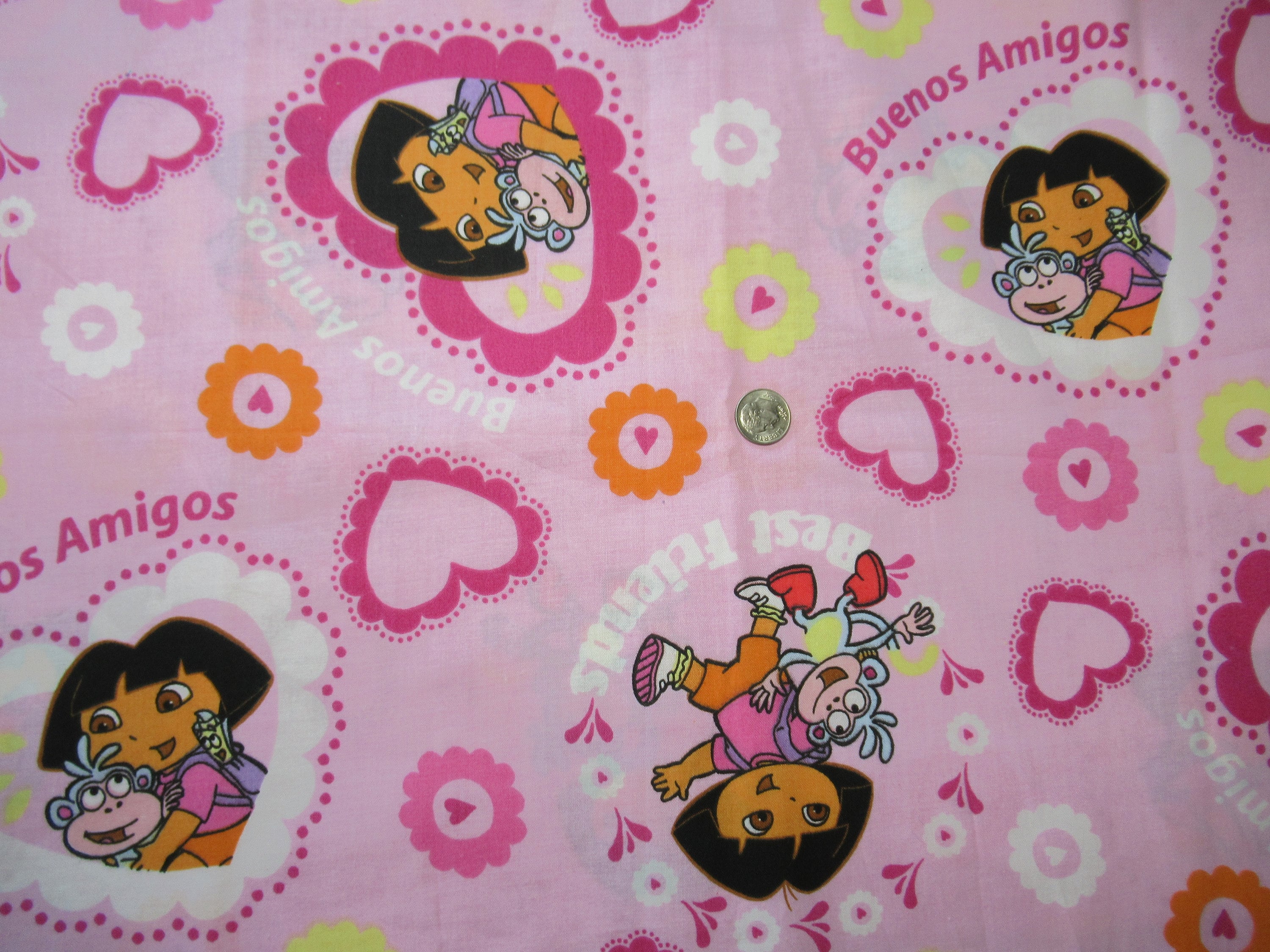 100 Cotton Pink Dora the Explorer Fabric best Etsy