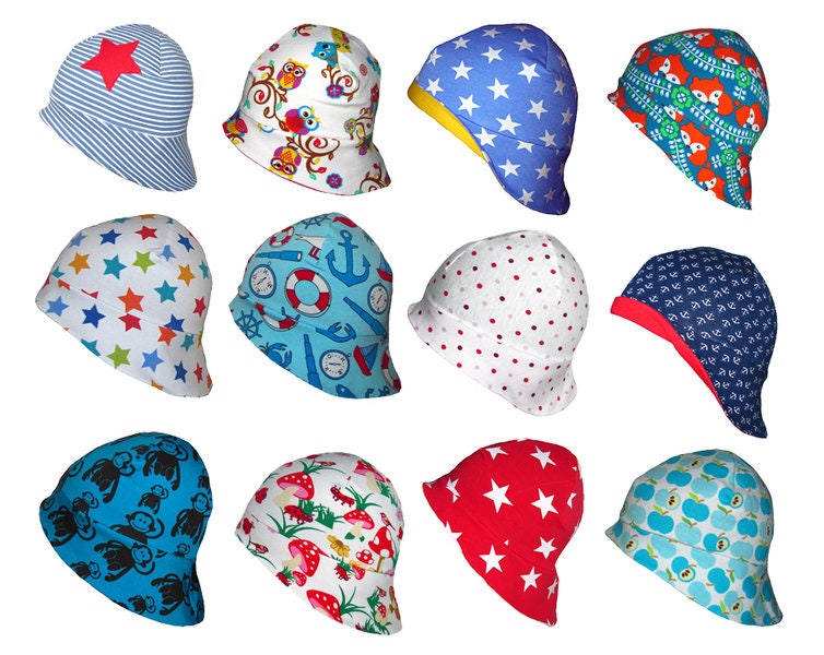 Sun Hat With Neck Protection Star White Summer Hat Baby Child Etsy