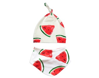 Set Mütze Tuch Melone Baby