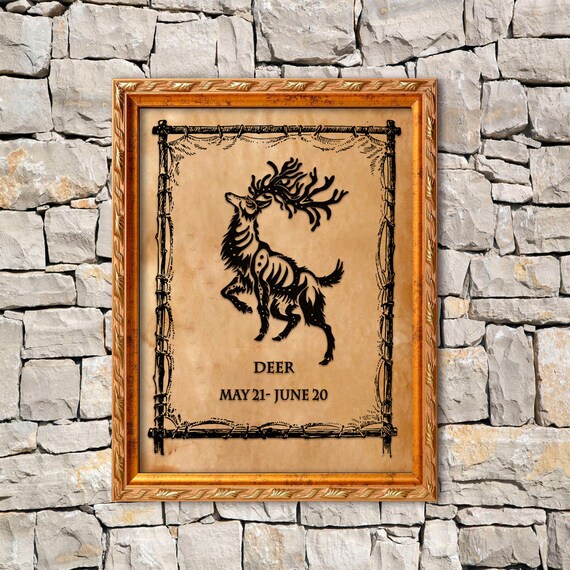 Totem De Ciervo Decoracion De Pared Nativa Americana Animal Etsy