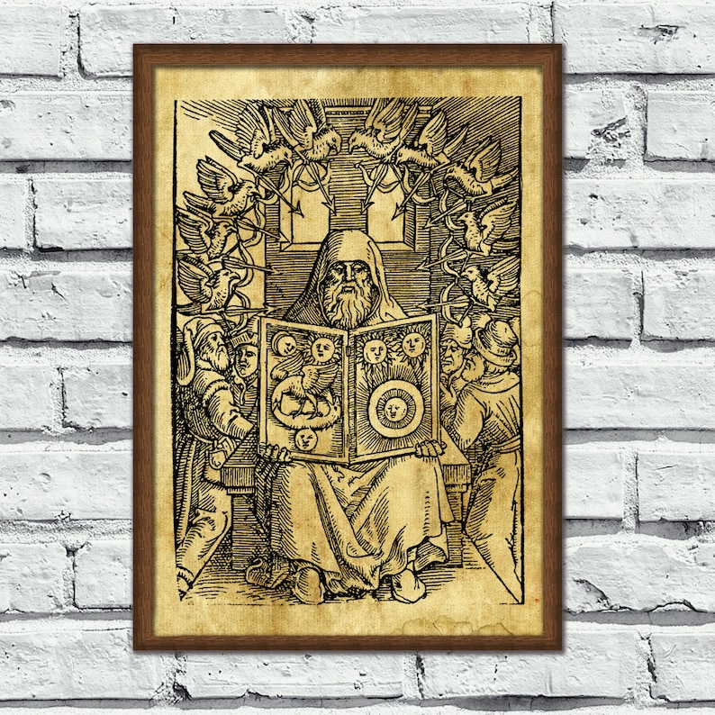 Ermete Trismegisto classico Dio illustrazione di alchimia Etsy Italia