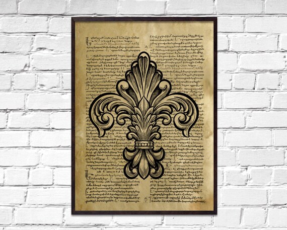 Flor De Lis De Cartel El Frances De La Pared Decoracion Etsy