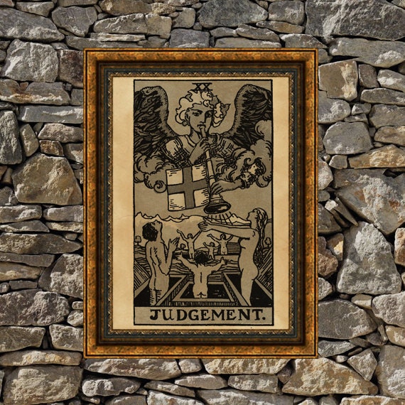 Judgment Card Custom Tarot Judgement card print aged poster Taro wall decor | Etsy