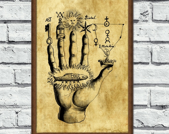 Python mercurius as Three Headed Dragon, Alchemy, Alchemy Occult Print ...