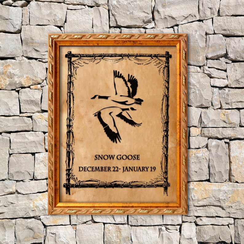 Snow Goose Totem Native American Wall Decor Spirit Animal Etsy