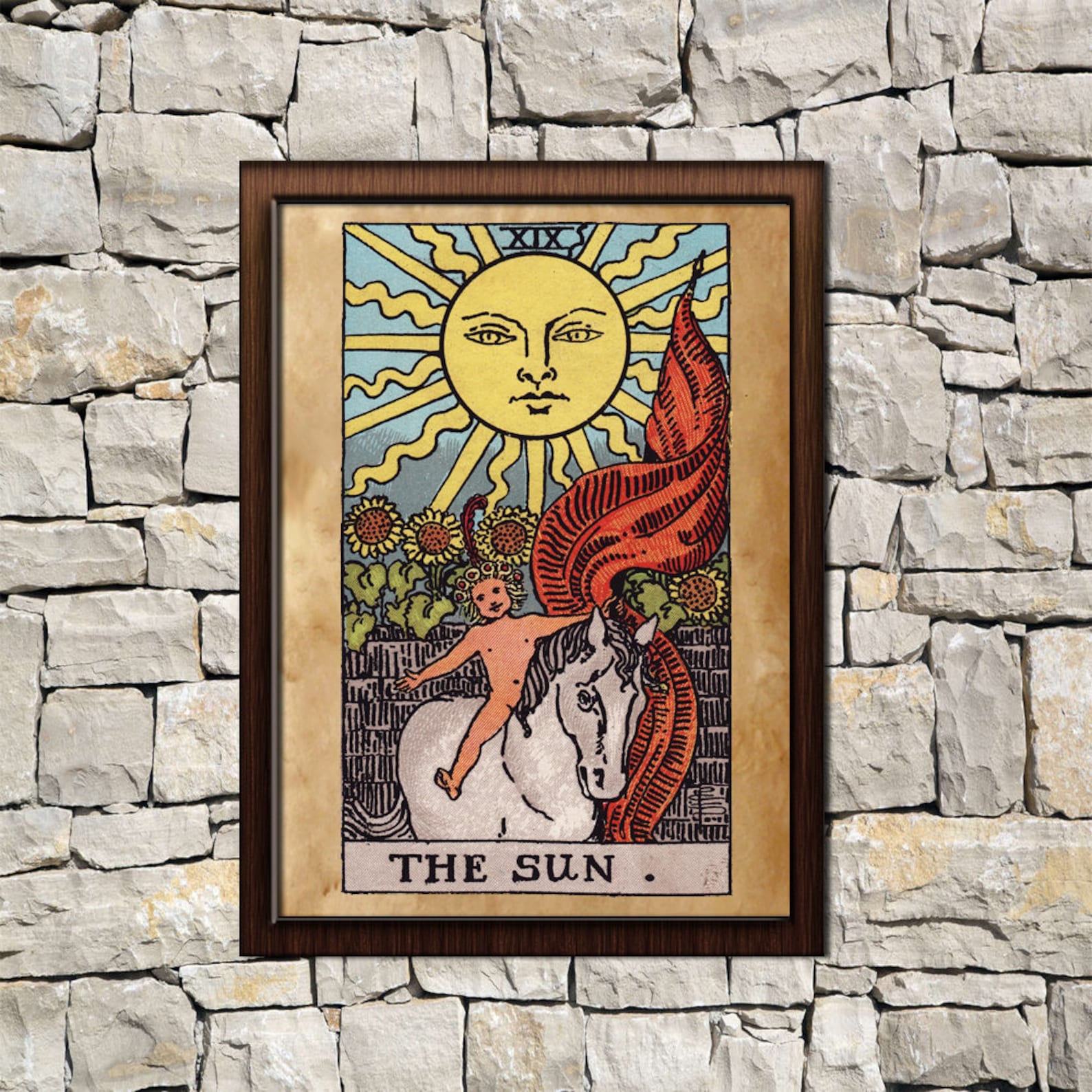 Tarot Sonne Karte Druck im Alter Von poster Taro-Wand-Dekor | Etsy