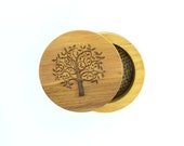 Ring-Box, Holz, rund, Baum, Engagement, Hochzeit