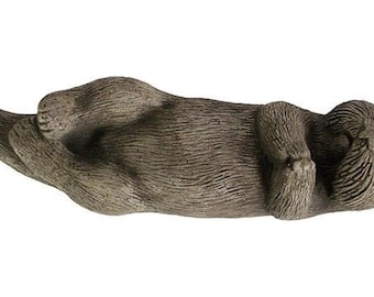 Otter Garden Statue Sea Animal Concrete Sculpture Cement Otter Figure Cast Stone