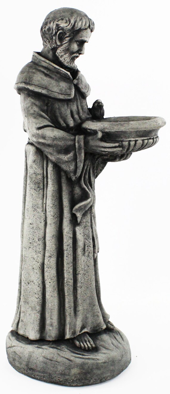 Saint Francis Concrete Garden Statue Religious Catholic Figure Etsy