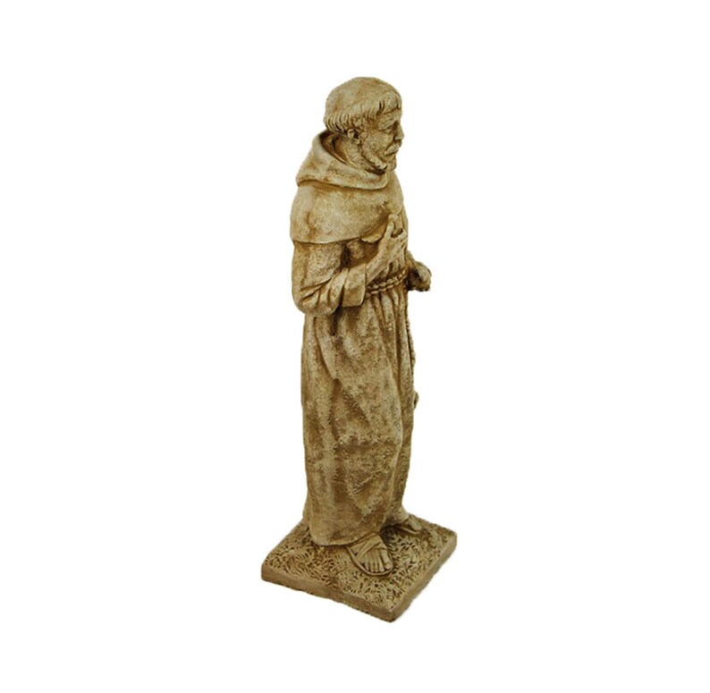 Saint Francis Concrete Garden Statue Cement Religious Figure Etsy