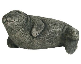 Sea Lion Garden Statue Sea Animal Concrete Sculpture Cement Otter Figure Cast Stone