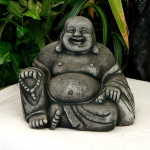 Happy Buddha Statue Hotei Cement Buddha Cast Stone Happy - Etsy