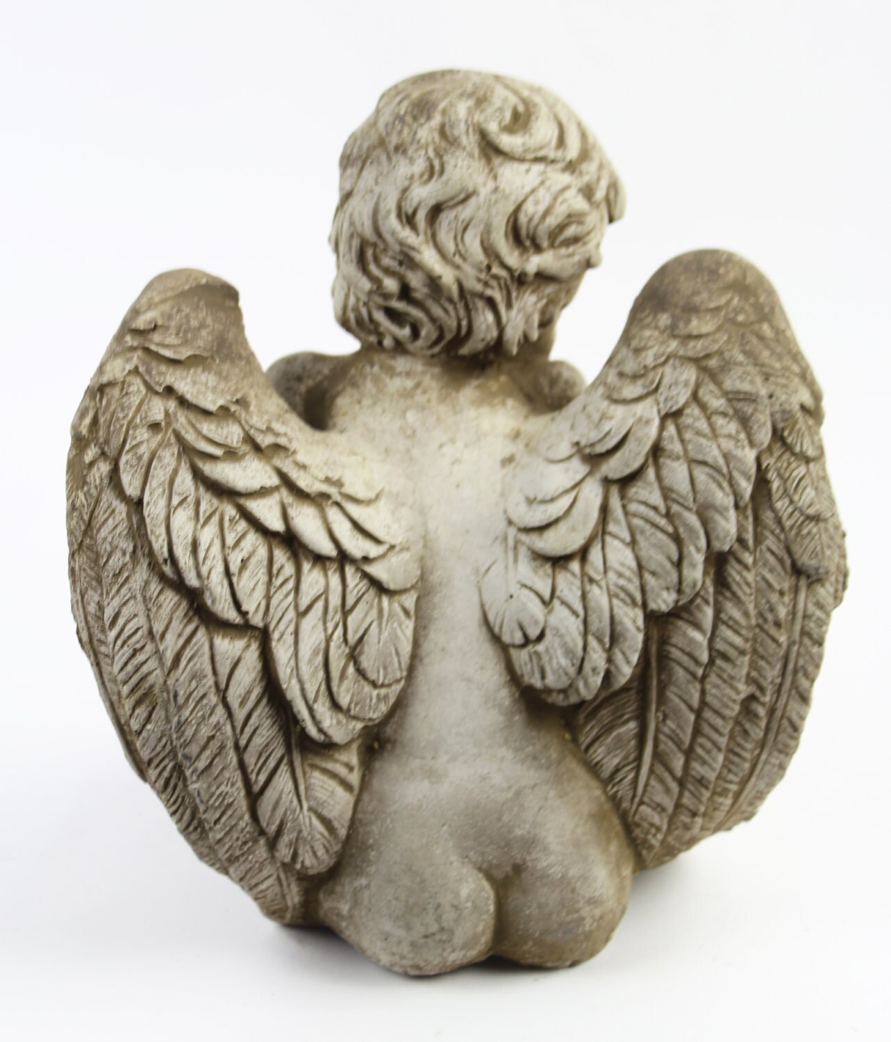 Sitting Angel Concrete Garden Statue Cement Religious Figure Etsy