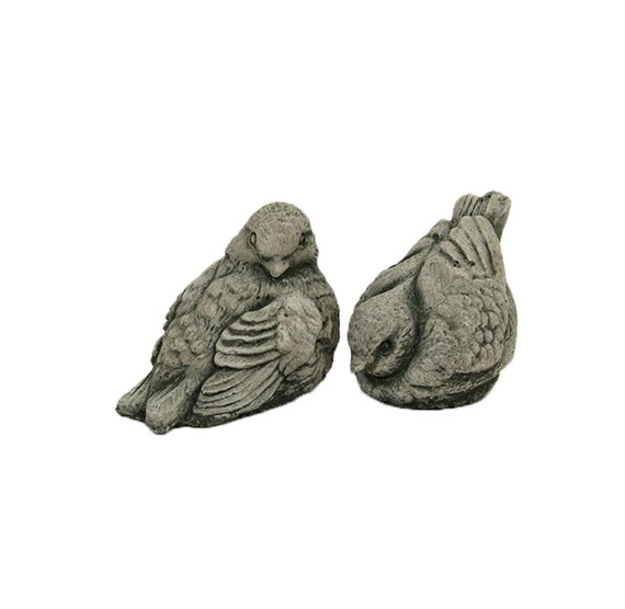Love Birds Concrete Garden Statue Cement Figurine Bird Cast Stone