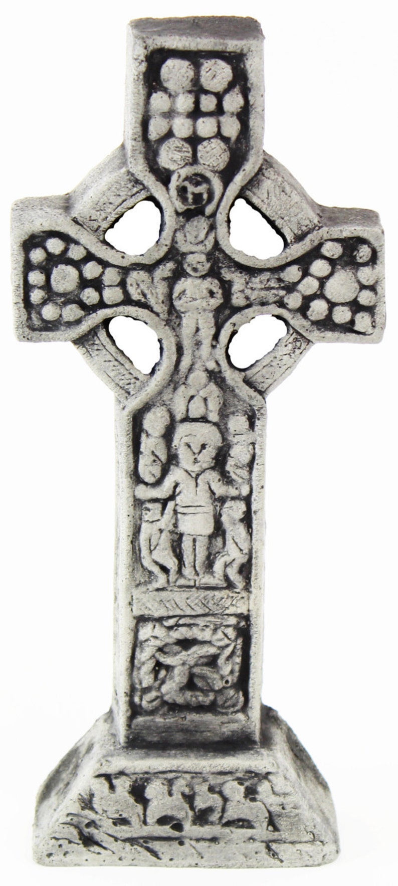 Clonmacnoise Cross Celtic Cross Concrete Garden Statue Religious Cement Irish Sculpture Catholic European Figuren Lamp Black