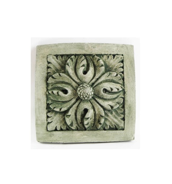 Flower Concrete Wall Plaque Cement European Garden Statue Etsy